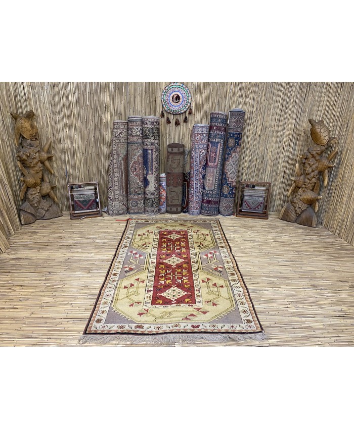 Turkish Milas Nomadic Handmade Wool on Wool Carpet – FREE SHIPPING..!